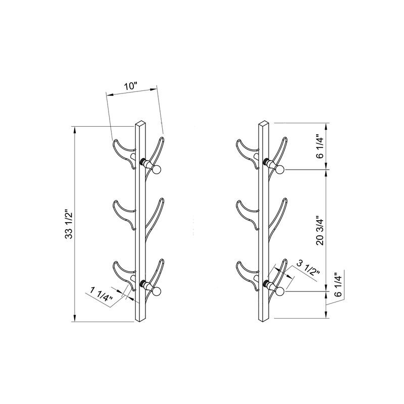 Coat Hat Rack Silver