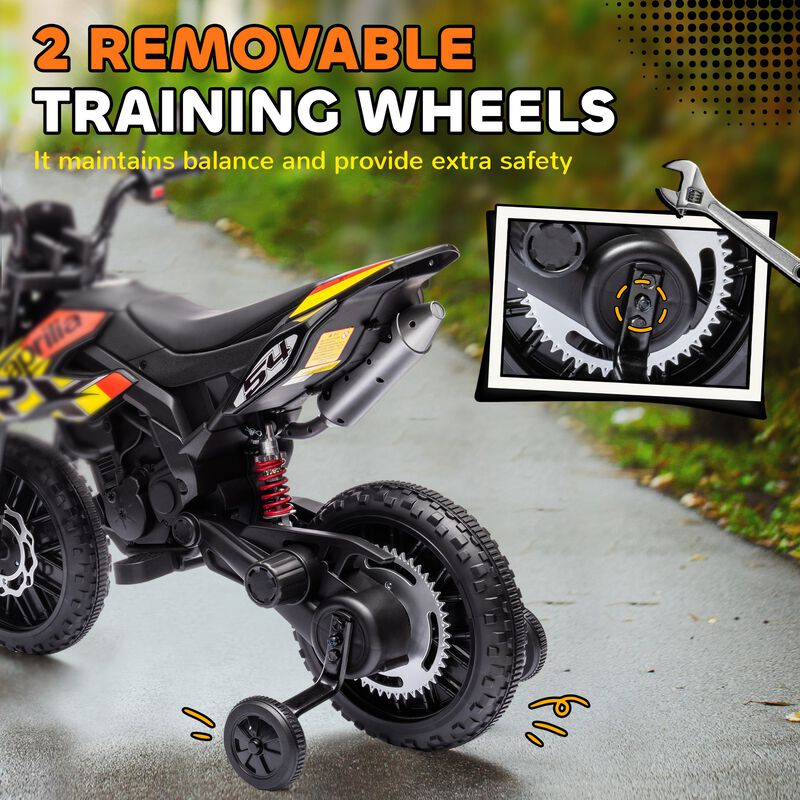 BreeBe 12V Aprilia Licenced Kids Motorcycle with Training Wheels, Spring Suspension, LED Light, USB, Music image number 4