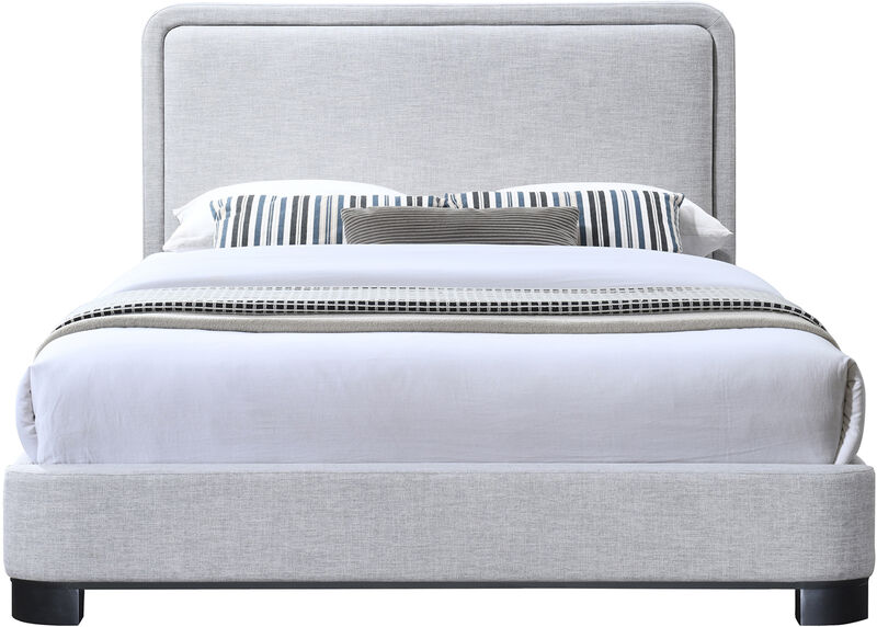 Meridian Furniture Nolita Grey Linen Textured Fabric King Bed