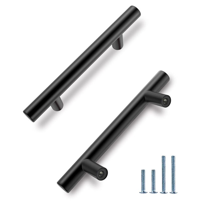 HBL' 30 Pack | 3-3/4 Inch Center to Center Matte Black Cabinet Pulls Kitchen Cabinet Handles,Made of Stainless Steel,Ideal for C