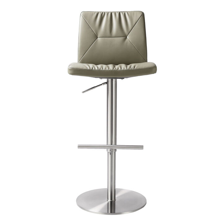 Paddy Vegan Leather on Silver Adjustable Stool