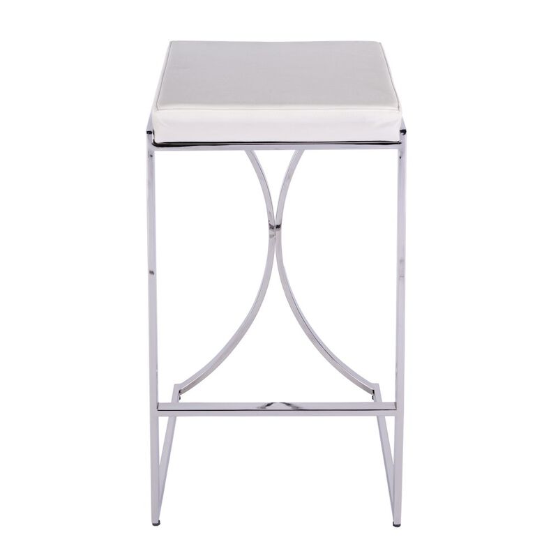 Butler Specialty Natalya 31 Leather Bar Stool, White