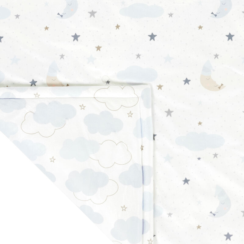 Goodnight Little Moon Reversible Soft & Plush Oversized Blanket Blue/Multi Single 36X50