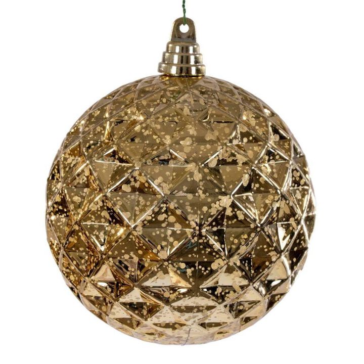 Vickerman 763384-6" Gold Honeycomb Mercury Christmas Tree Ornament (2 Pack) (MC240408)