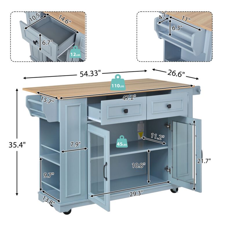 Lobswu Rolling Kitchen Island Cart image number 9