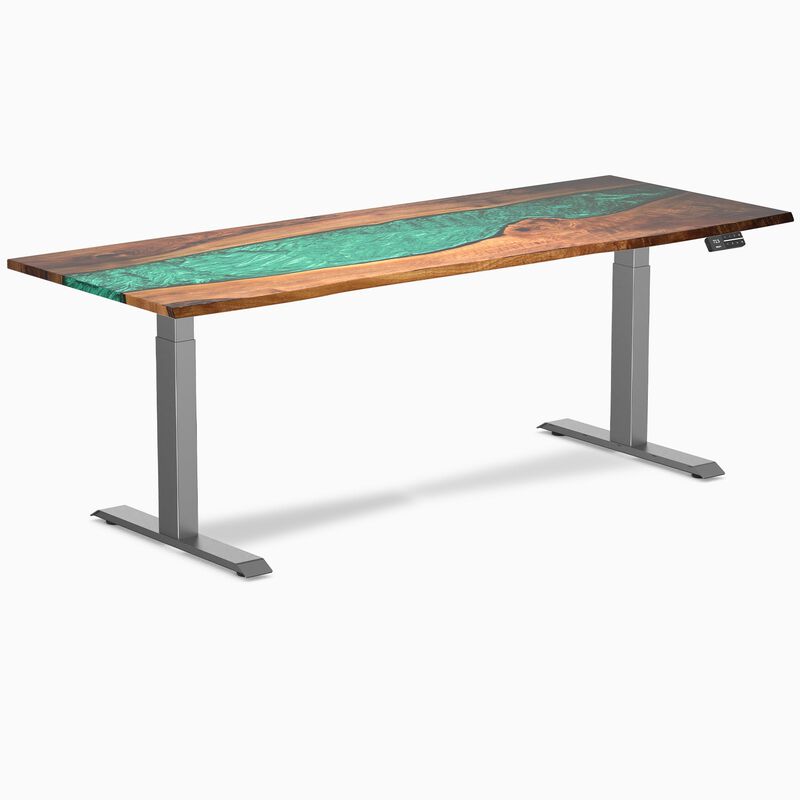 Desky Dual Resin Hardwood Sit Stand Desk image number 0