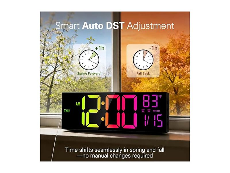 Digital Mount Count Down Timer Alarm Wall Clock 16 Inch Black Living Room Decor image number 3