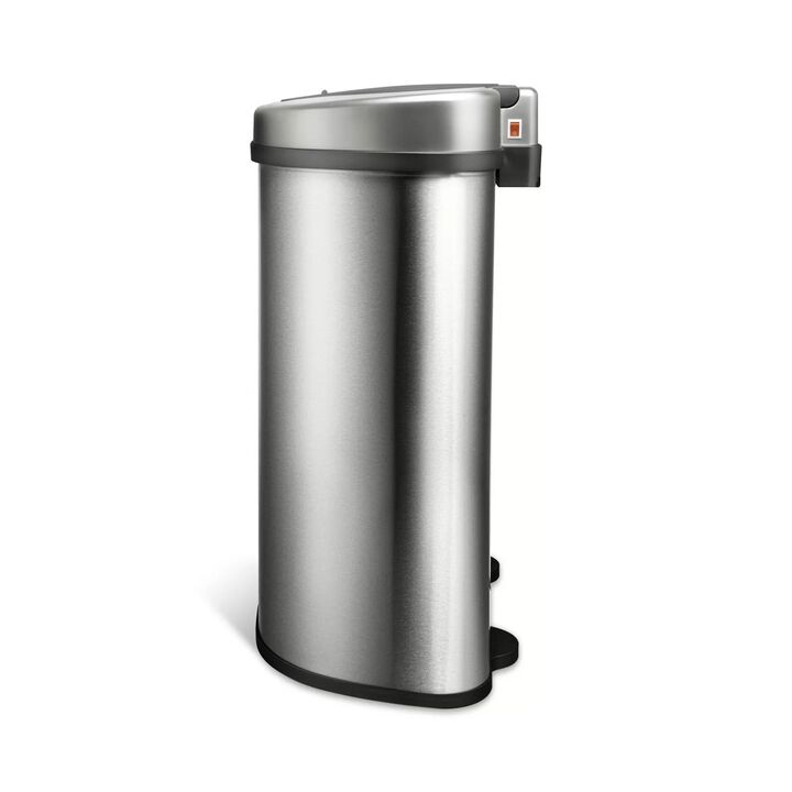Hivvago Dual Stainless Steel 18-Gallon Trash Can Recycle Bin with Motion Sensor Lid