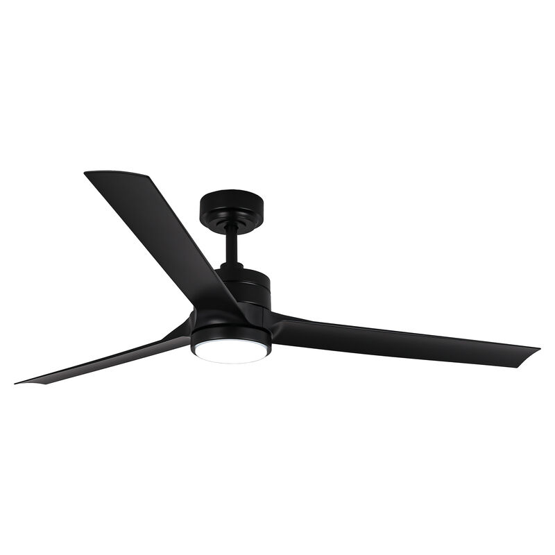 60" Industrial Black 3CCT Integrated LED Ceiling Fan with Remote