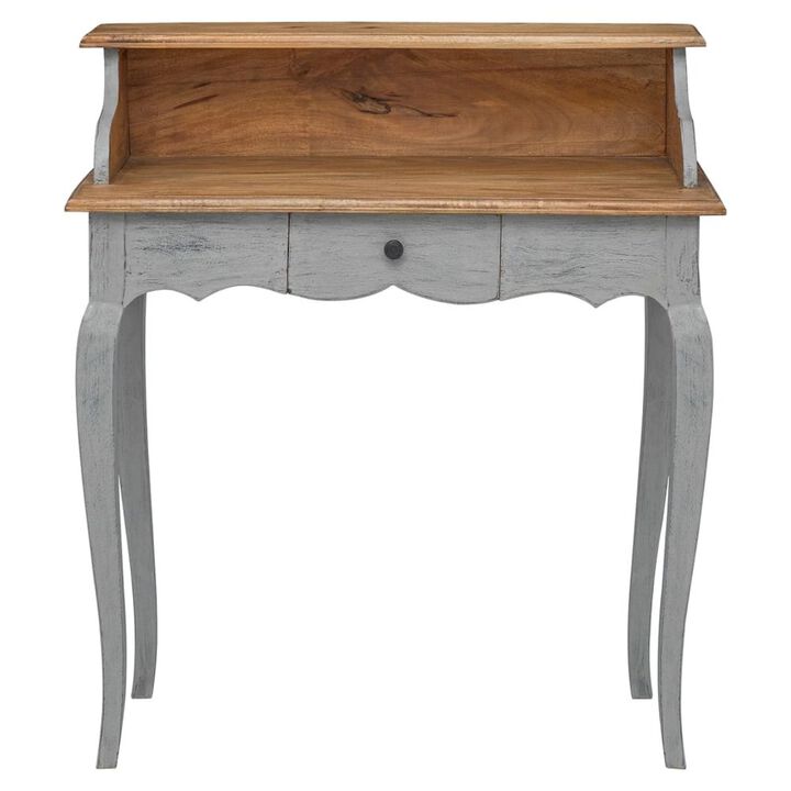 Writing Desk Mahogany, Grey Solid mahogany wood