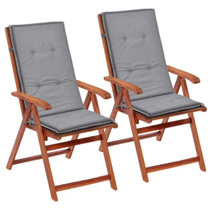 vidaXL Garden Chair Cushions 2 pcs Gray 47.2"x19.7"x1.18"