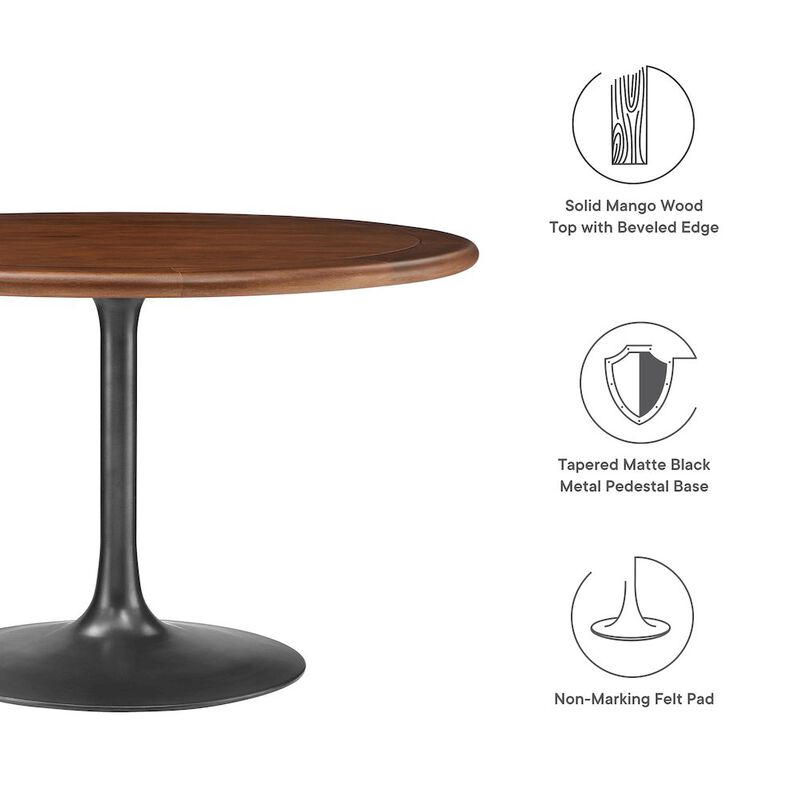 Lippa 48" Round Pedestal Solid Wood Dining Table image number 2