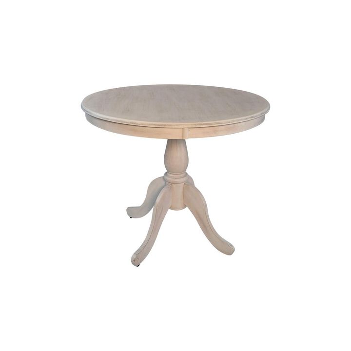 Carolina Living Fairview 36 Round Pedestal Dining Table - Whitewash