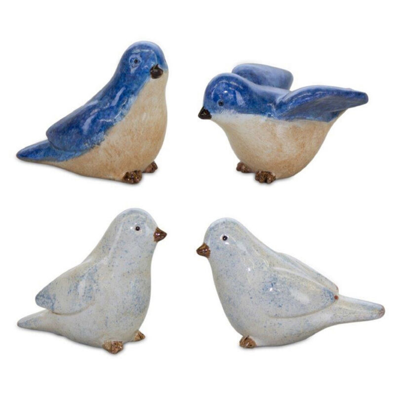 Set of 4 Bird Figurines Decorative Garden or Home Decor Accents