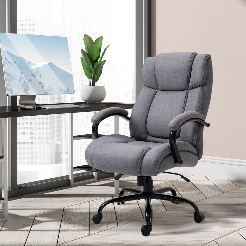 Light Gray Task Chair: Big and Tall Executive Office Chair 484lbs