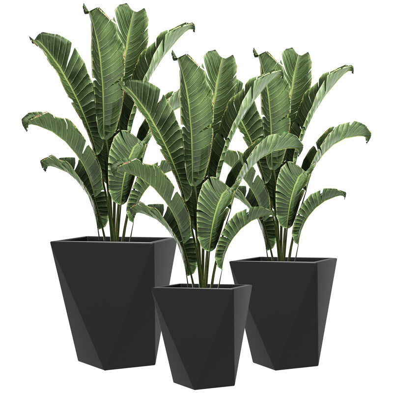 Hivvago 3-Pack Stackable MgO Planters with Drainage image number 0