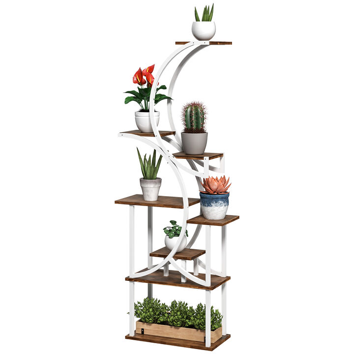 Hivvago 8 Tier Indoor Plant Stand, 62 Inch S Shaped Plant Shelf