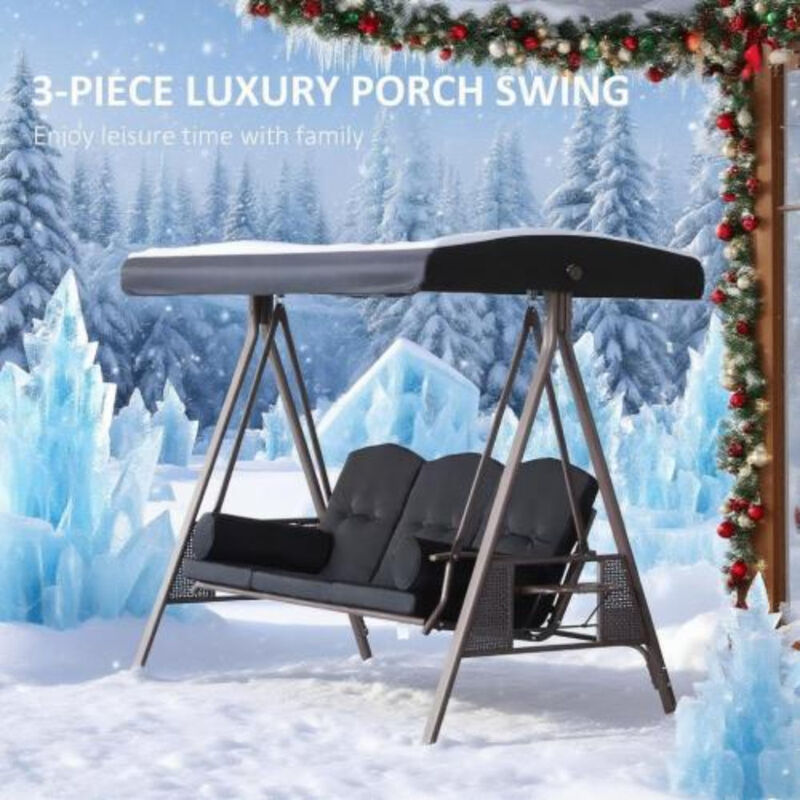 Hivvago 3-Seater Garden Swing Chair image number 5