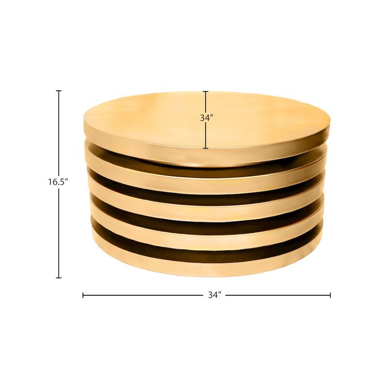 Meridian Furniture Levels Brushed Gold Coffee Table