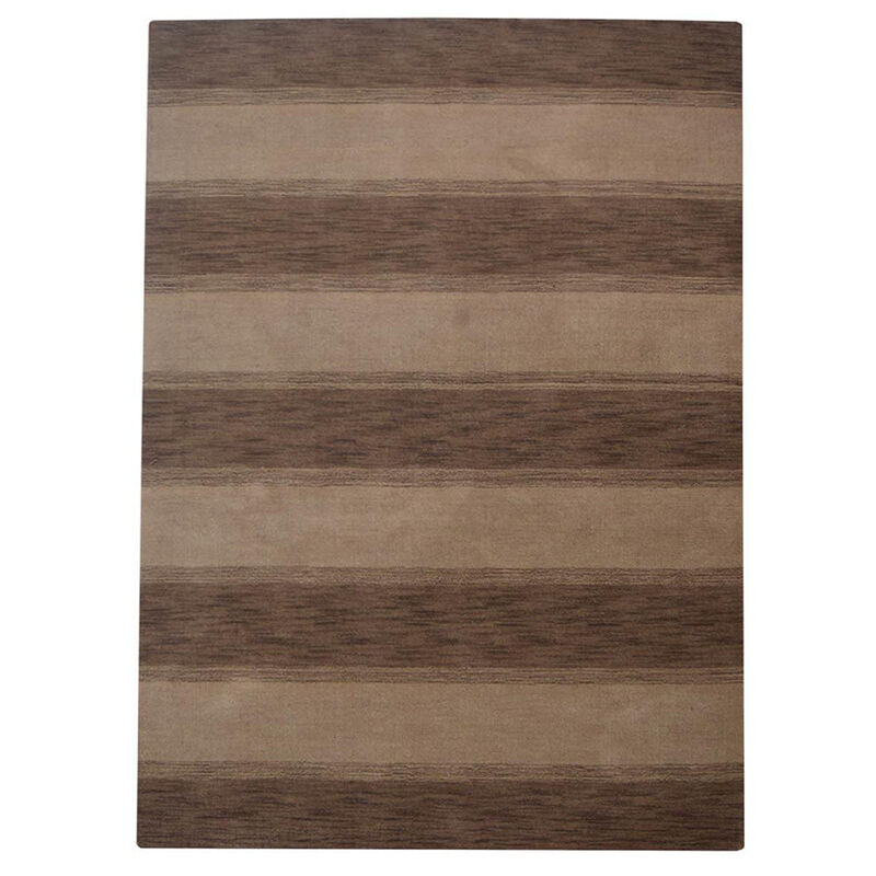 RUGSOTIC CARPETS HAND KNOTTED LOOM WOOL ECO-FRIENDLY AREA RUGS  - 6'x9', Rectangle, Brown Beige Color, Contemporary Modern Design, High Pile Thick Handmade Anti Skid Rugs for Living Room (L00206) image number 0