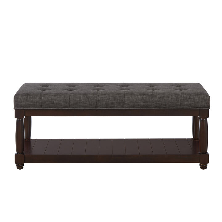 Resort Linen Solid Wood Bench