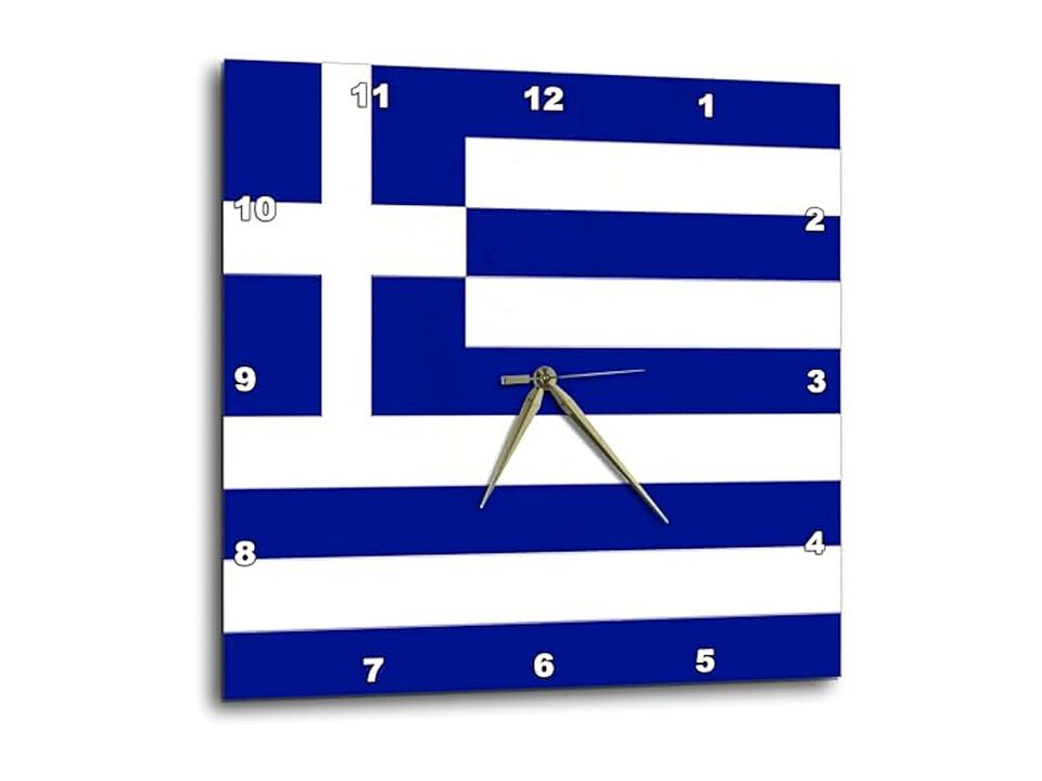 Greek Flag Wall Clock 10 Inch Home Decor