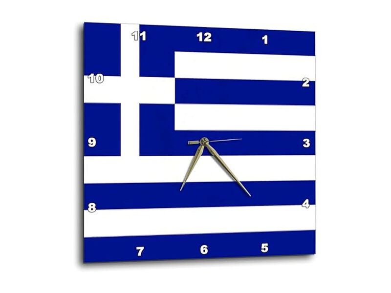 Greek Flag Wall Clock 10 Inch Home Decor image number 0