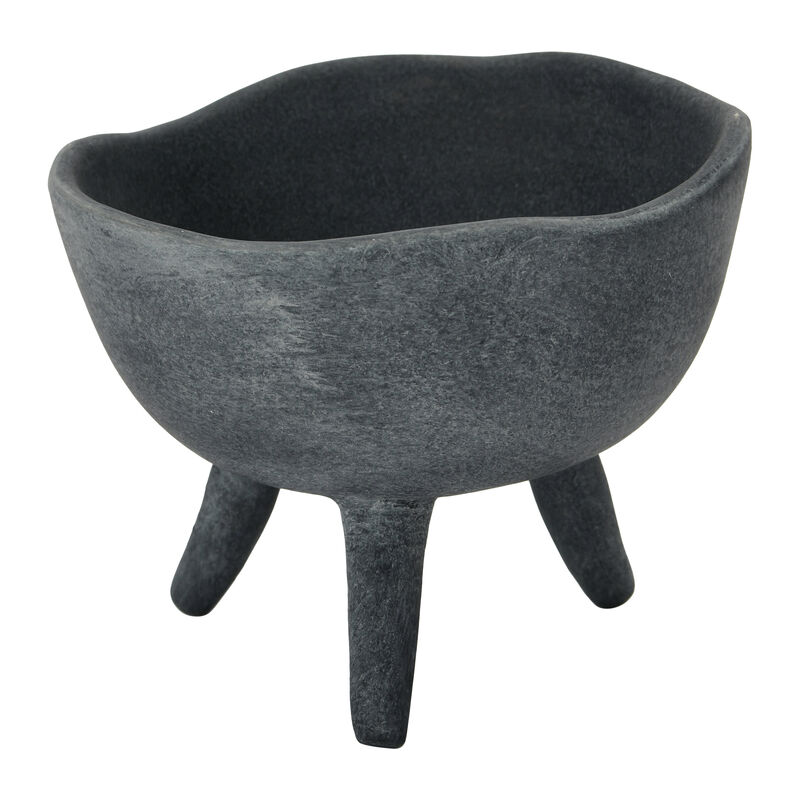 Boho Terracotta Footed Bowl, Slate Grey image number 0