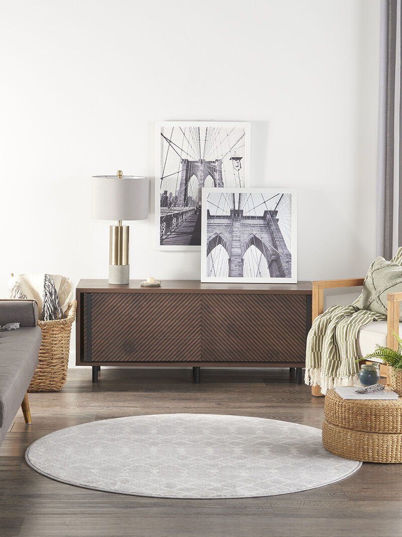 Whimsicle WHS02 Gray 5' x Round Rug