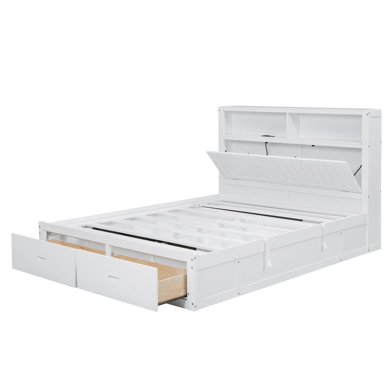 Merax Platform Bed with Storage LED Headboard