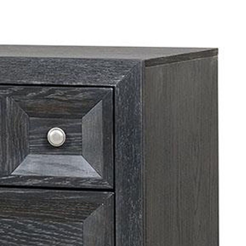 Queen Bedroom Set, Weathered Black Wood, 3 Piece Set with 2 Nightstands image number 6