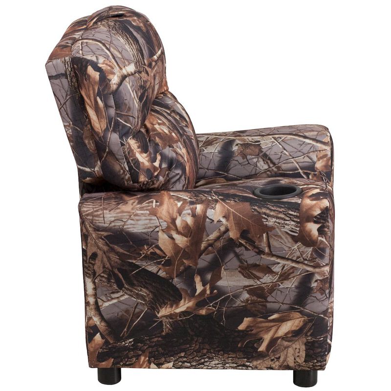Flash Furniture Contemporary Camouflaged Fabric Kids Recliner with Cup Holder