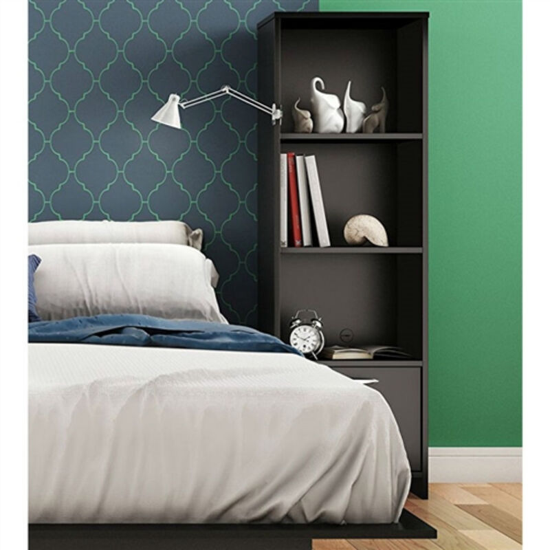 Modern Bookcase with 3 Shelves & Bottom Door