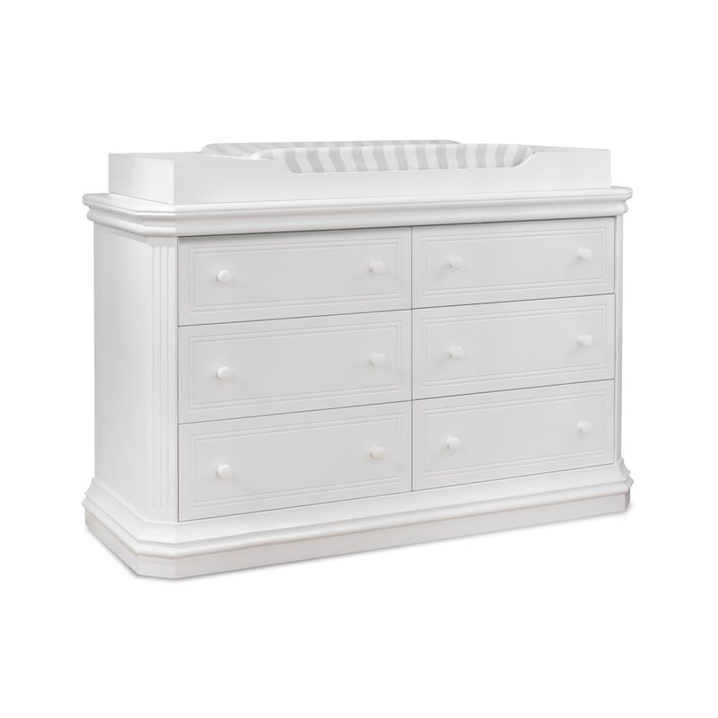 Sorelle Primo Double Dresser, White - 6-Drawer Wood Nursery Chest for Kids image number 2