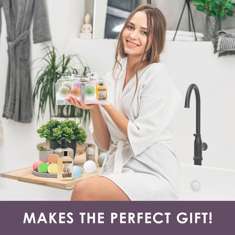 Lovery Bath Boms Gift Set for Women - 9 oversized scented bath bombs plus image number 1