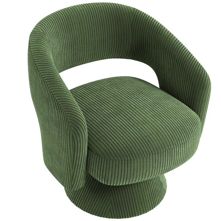 Hivvago Swivel Barrel Accent Chair with Thick Padding