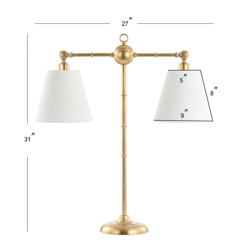 Ruth 2-Light Library Metal LED Table Lamp