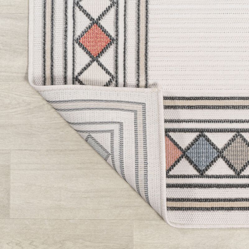 Sebastian High-Low Modern Diamond Border Area Rug