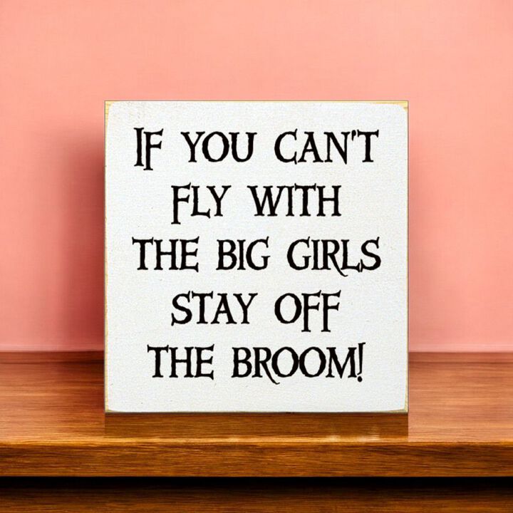 If You Can't Fly with the Big Girls Stay Off the Broom Wood Sign