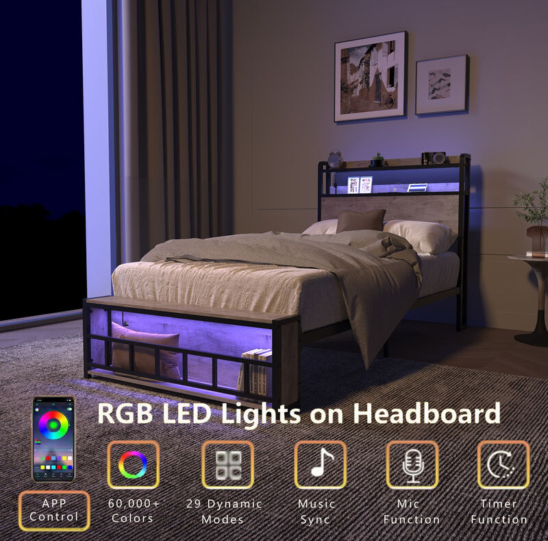 Sturdy Twin Bed Frame with Strong Support for Kids or Guest Room