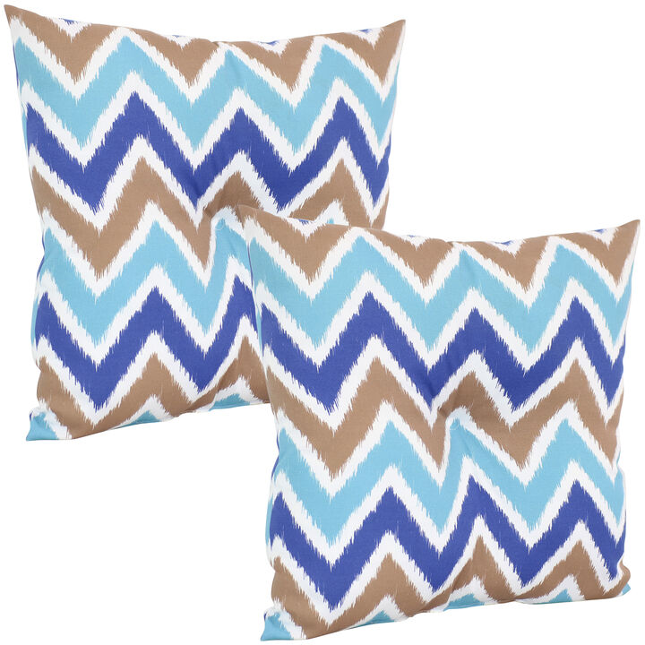 Sunnydaze Set of 2 19" Square Polyester Tufted Pillows