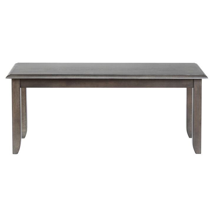 Shades of Gray Weathered Grey Dining Bench 18 in. X 42 in. X 14 in.