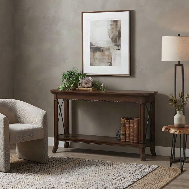 Solid Rubberwood and Birch Sofa Table, Console Entryway Table image number 4