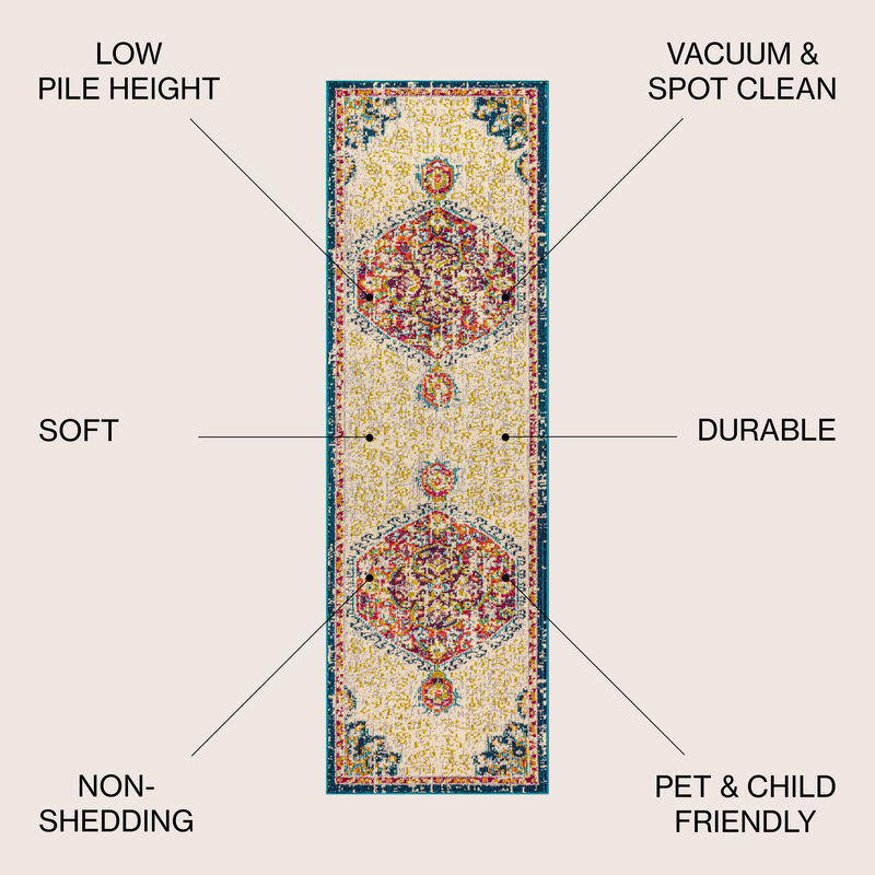 Imara Bohemian Flair Boho Vintage Medallion Area Rug