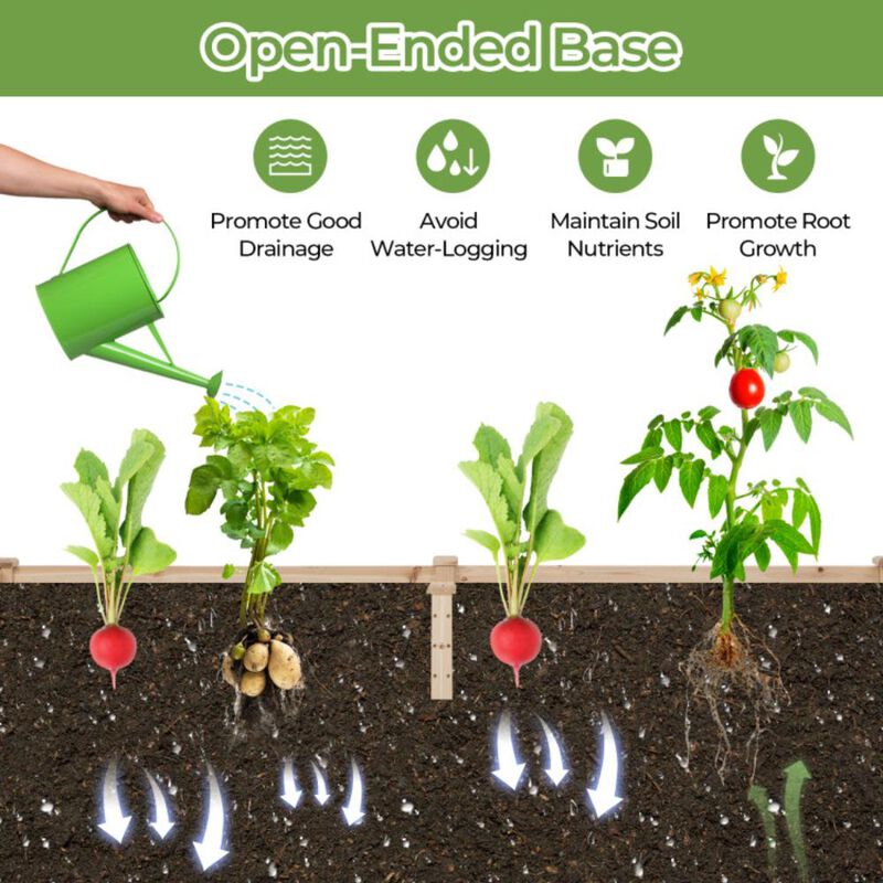 Hivvago Raised Garden Bed with Planter Box and Trellis