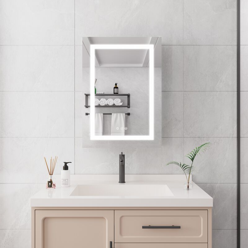 ELEMENT ACE 20 X 28 Inch LED Bathroom Medicine Cabinet with Anti-Fog Mirror and Adjustable Lighting image number 1