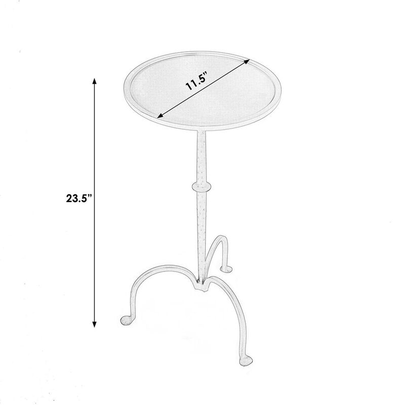 Butler Specialty Company Founders Griege Iron Pedestal Side Table, Gray and White