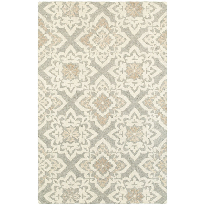 HomeRoots Wool Geometric Hand Tufted Area Rug image number 0