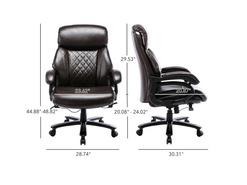 Big and Tall Executive Office Chair, High Back Computer Desk Chair With Extra Wide Seat, 400lbs
