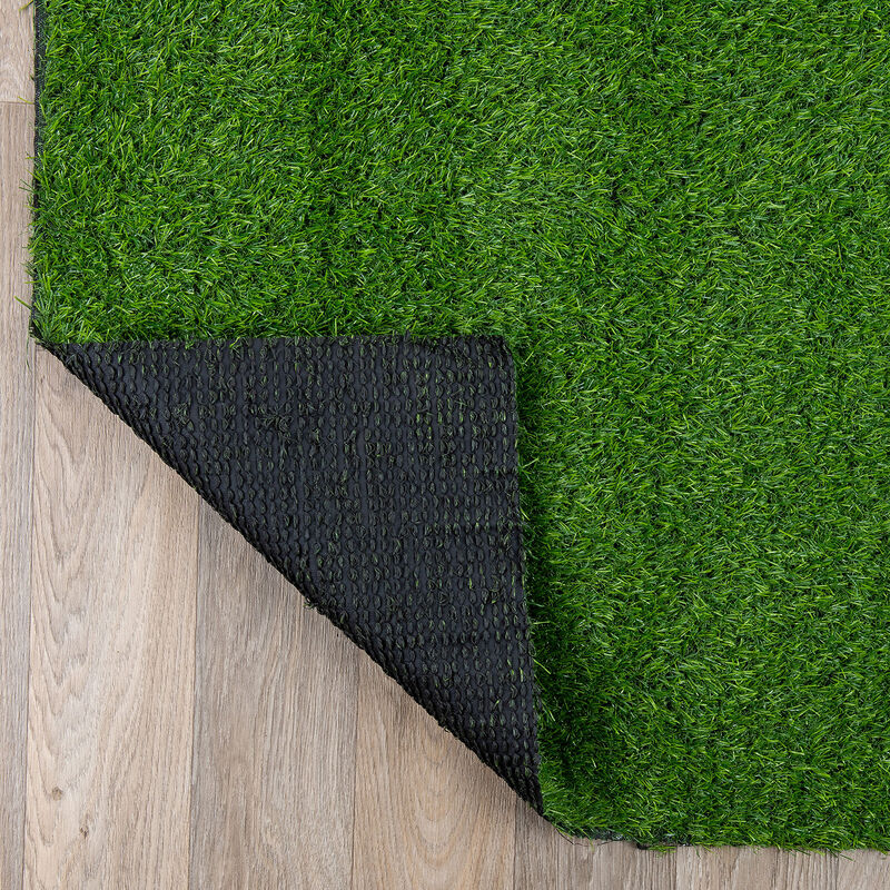 World Rug Gallery Artificial Turf Solid Grass Indoor Outdoor Area Rug:  Medium Pile,  Stain & Fade Resistant image number 3